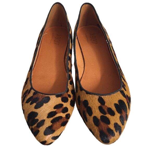 Madewell 1937 Calf Hair Leopard Ballet Flats Pointed Toe Slip On US 9 Timeless - Picture 1 of 5